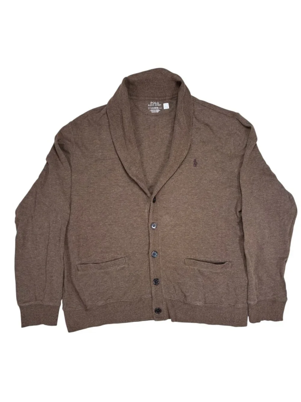 Polo Ralph Lauren Jersey Shawl Collar Cardigan Large Men Outdoors Comfort Preppy